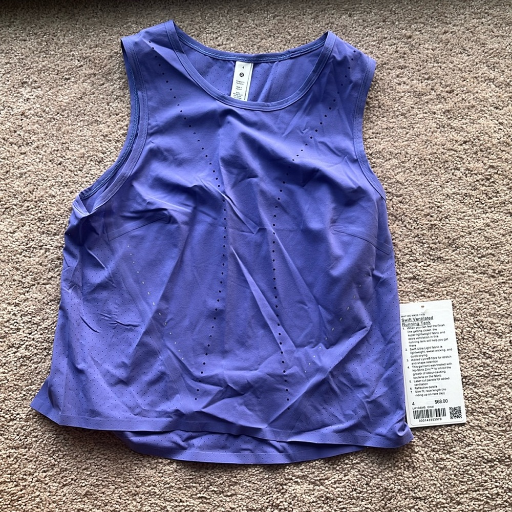 Lululemon swift ventilated tank; size 4
